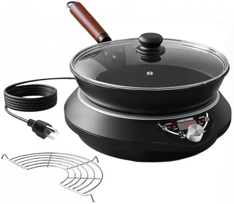 1700W Induction Wok Burner 120V, Includes 13.4-Inch Carbon Steel Wok