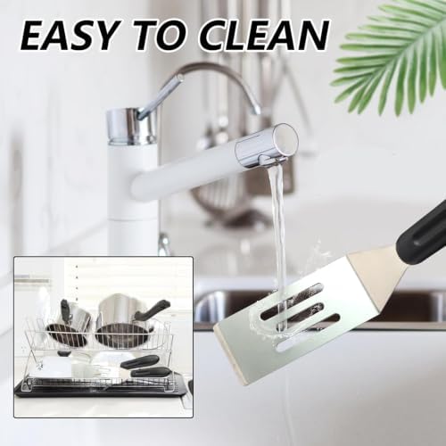 【6 Pack】Small Metal Spatula,Mini Spatula for Flipping, Cooking and Baking,Stainless Steel Brownie Spatula with Non-Slip Handle for kitchen Use (6)