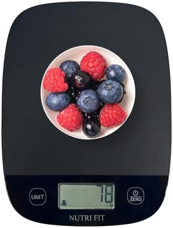 NUTRI FIT Food Scale Kitchen Scales Digital Weight Grams & Ounces Black