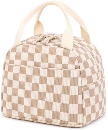 Bluboon Lunch Bag for Women Men Cute Corduroy Lunch Tote Bags Reusable Insulated Lunch Box Large Capacity Reusable Insulated Cooler for Work Picnic or Travel