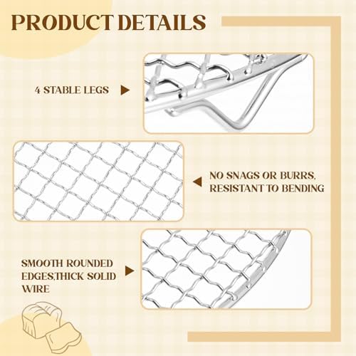 2 Pack 13 Inch Round Cooling Rack, 201 Stainless Steel with Legs