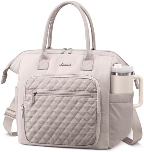 LOVEVOOK Lunch Bag Women,Puffy Insulated Lunch Box Women with Cup Holder