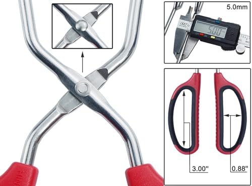HINMAY Stainless Steel Kitchen Scissor Tongs Set, Set of 3 (10/12/16 Inch)