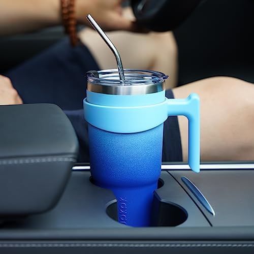 BJPKPK 20 oz Tumbler with Handle & Straw, Insulated Stainless Steel Mug