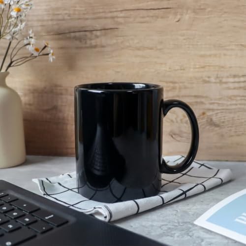 harebe 22 OZ Extra Large Coffee Mug, Smooth Ceramic Boss Giant Tea Cup Big Capacity and Handle for Dad Men, Black