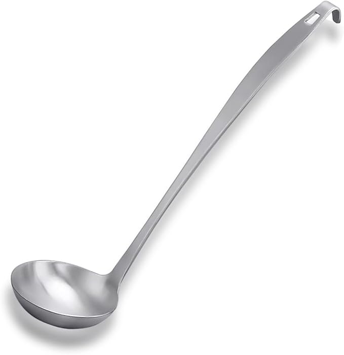 Tenta Kitchen 2oz/56ml Stainless Steel Small Soup Ladle Spoon,10.8”x 3” Stainless Steel – One-piece Professional Ladle With Hook And Hole For Convenient Hanging