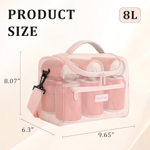 Insulated Lunch Bag Women Men Leakproof With Cup Holder, Pink