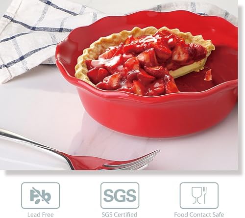 ONEMORE 6.8 Inch Ceramic Pie Pans, 16 oz Deep Dish Pie Pan Set of 4