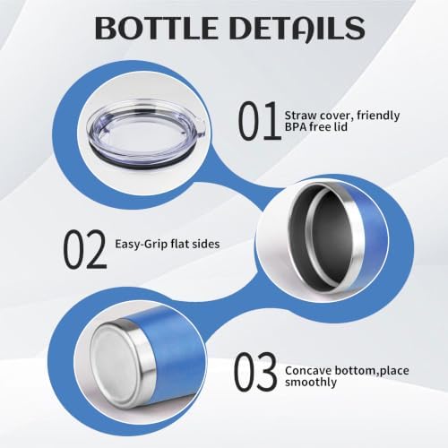 StarSpeed 20oz Stainless Steel Travel Coffee Tumbler,Light Blue