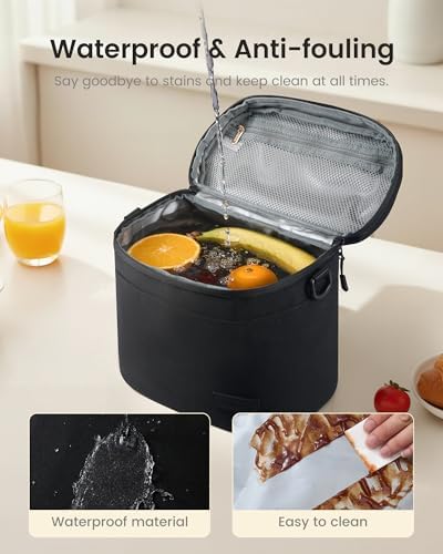 LOVEVOOK Insulated Lunch Box for Women Men, Reusable Lunch Bag for Work Picnic Beach College School, Leakproof Cooler Bag with Shoulder Strap & Ice Pack, Lunch Box/Bag for Mom Teacher Kids Girl Boy