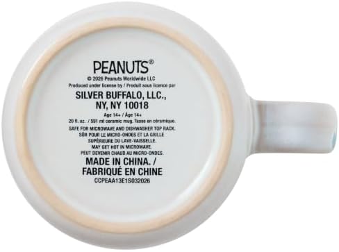Silver Buffalo Peanuts Snoopy, Reactive Glaze Camper Mug, 20oz