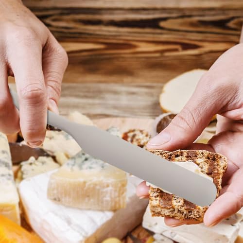 Silicone Jar Spatula,Non-Stick Heat Resistant Kitchen Thin Spatula,Sourdough Stirring Stick,Jam Spreader for Peanut Butter,Cake Cream Butter Spatulas for Scraping Icing Bread Cream (Grey)