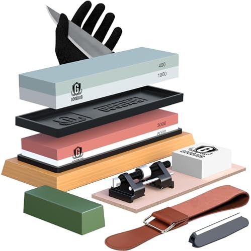 Complete Knife Sharpening Stone Kit, Double-Sided Grit400/1000 & 3000/8000