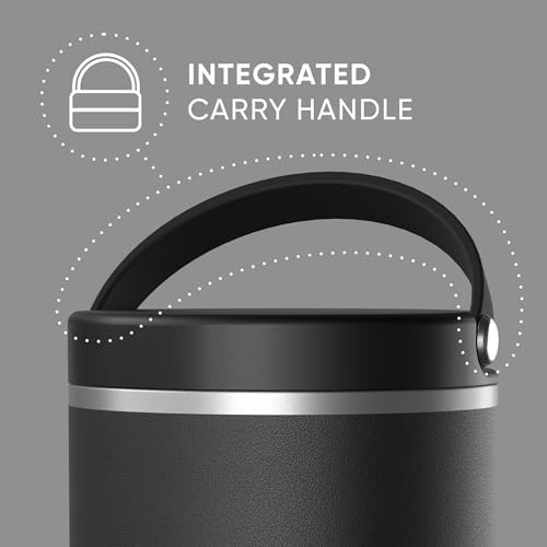 Hydrapeak 25oz Stainless Steel Vacuum Insulated Food Jar for Hot Food and Cold Food, Wide Mouth Leak-Proof Soup Jar for Adults, 10 Hours Hot and 16 Hours Cold (Black) (Pack of 3)
