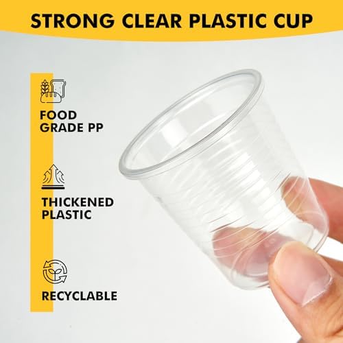 RACETOP 100 Pack 3 oz Plastic Cups, Clear Disposable Plastic Cups Bulk, Cold Drinking Party Cup, Transparent for Wedding, Thanksgiving, Christmas, Party