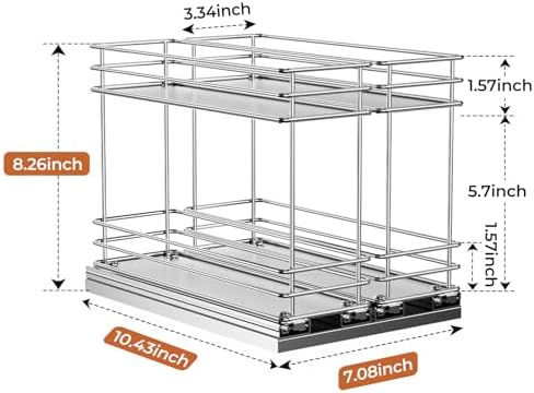 Mystozer Pull Out Spice Rack Organizer for Cabinet, Slide Out Spice Racks
