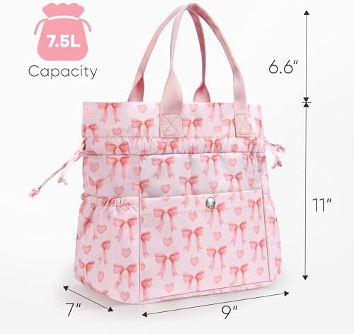 Yarnic Lunch Bag Women Insulated Lunch Box with Water Bottle Holder