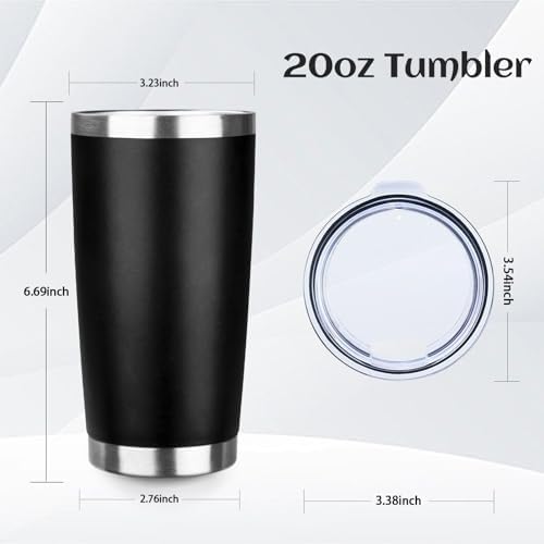 StarSpeed 20oz Stainless Steel Travel Coffee Tumbler,Black