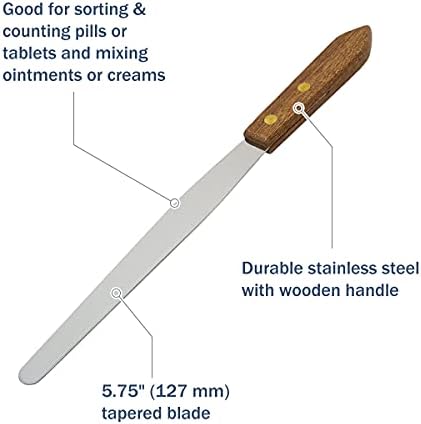 Apothecary Products 5.75" Stainless Steel Spatula and Blade, Wooden Handle