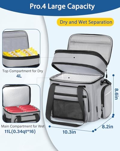 Expandable Lunch Box Men Insulated Double Deck Leakproof Cooler Bag