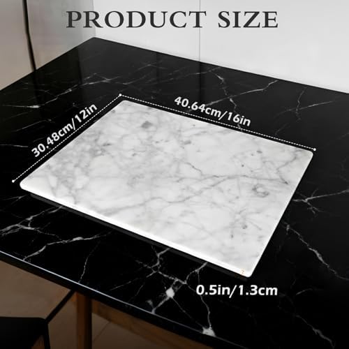 Marble Cutting Board for Kitchen 16×12 Inch Italian Carrara White