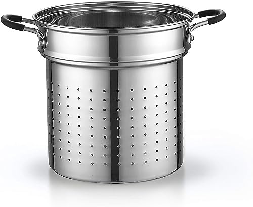 Cook N Home 12 Quart Stainless Steel Pasta Pot with Strainer Insert 3-in-1