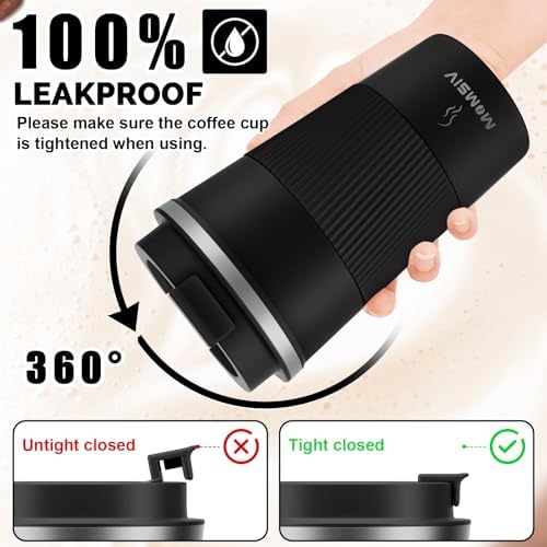 MOMSIV 17oz Travel Coffee Mug, Insulated Coffee Cup with Leakproof Lid