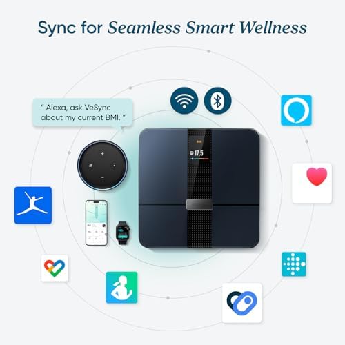 Etekcity Smart Scale for Body Weight and Fat, BMI, FSA Eligible, Black