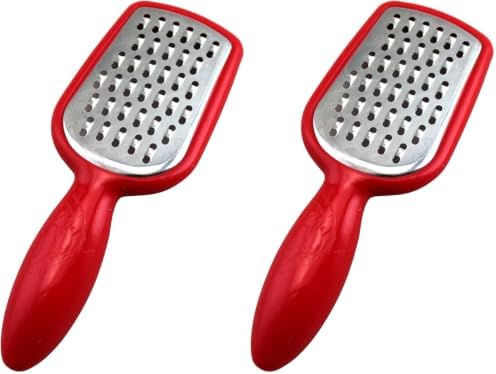 Mini Stainless Steel Grater with BPA-Free Handle – 5-Inch Cheese, Garlic, Nutmeg, Chocolate, Citrus Zester – Compact Handheld Grater for Kitchen, Baking, Cooking by Dependable Industries (Pack of 2)
