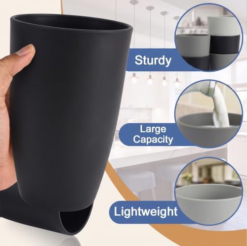 Unbreakable Water Cup, 20 OZ Plastic Glasses Drinking (BlackGrey)