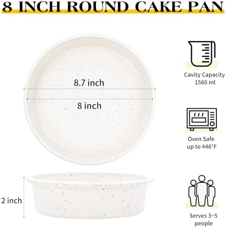 8 inch Silicone Round Cake Pans, Set of 3, Cream