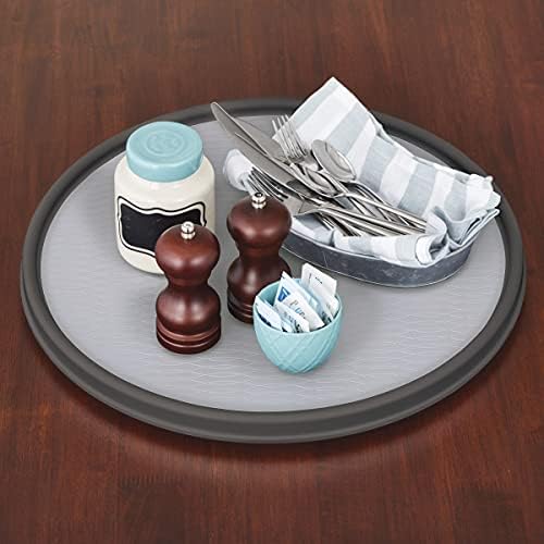 Copco Non-Skid Pantry Cabinet Lazy Susan Turntable, 18-Inch, Charcoal/Light Gray