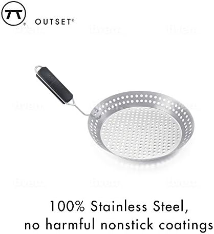 Outset Grill Skillet With Removable Handle, Stainless Steel