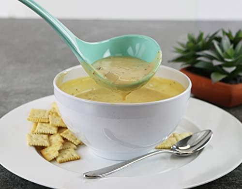 Reston Lloyd Melamine Soup Ladle Kitchen Utensil, Premium Quality Utensil with Heat Resistant Ergonomic Handle, Durable BPA-Free Plastic, 10.5 inch long, One Piece, Seafoam