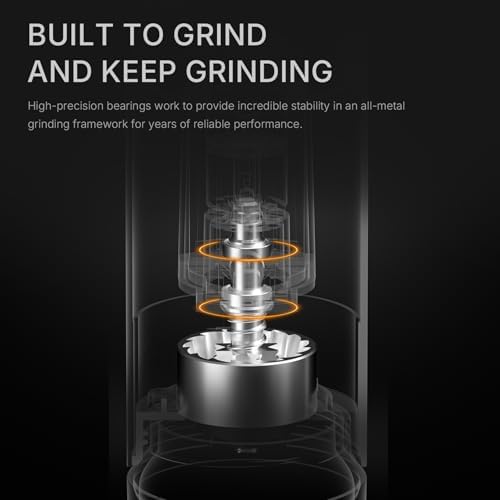 TIMEMORE Burr Coffee Grinder, Portable Electric Grinder with Metal Body, 30 Precise Settings for Espresso to French Press, Low Noise Design, Auto Stop & Clog Protection for Home & Outdoor Use (Black)