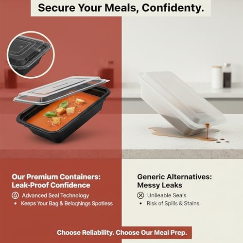 60 Pack 24 oz Plastic Meal Prep Containers with Lids,Microwave Safe