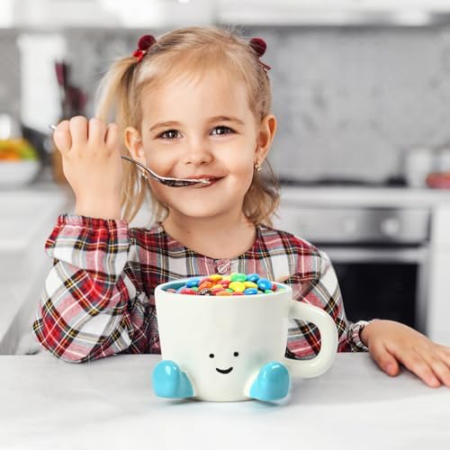Coffee Mugs,Cute funny Mug For Women, 12.8oz/380ml Unique Ceramic Coffee Tea Cups, Office Mug Gift (blue)
