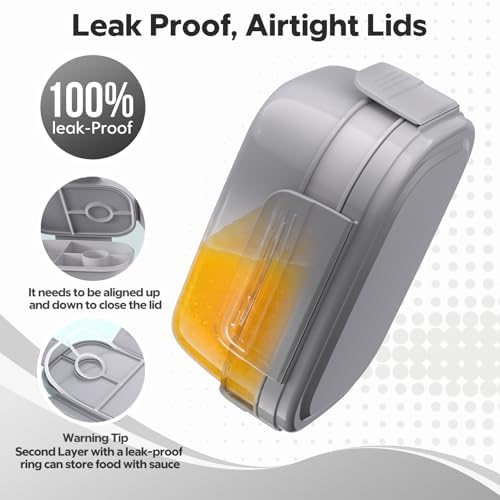 Bento Box Adult with Insulated Lunch Bag - 3 Stackable Leak-Proof Lunch Box