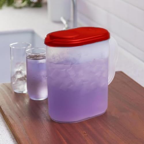 2-Pack Water Pitcher with Lid & Pivot Top Spout 1 Gallon Pitcher - Red