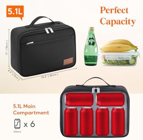 Lifewit Freezable Lunch Box, Insulated Reusable Lunch Bag with 2 Ice Packs