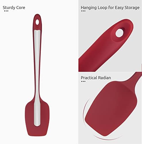 U-Taste Silicone Spoon Spatula, 600°F High Temp Scoop Spoonula, 11.38", Red
