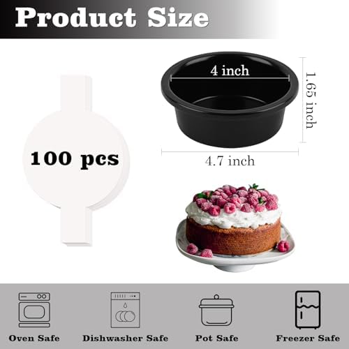 HUAKENER 4 Inch Cake Pan, 3 PCS Carbon Steel Round Cake Pans