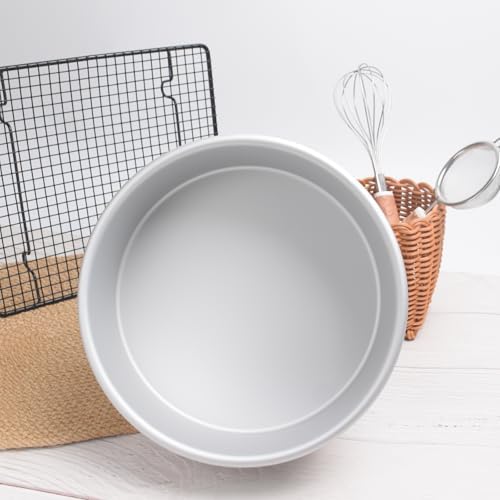 8×3 Inch Cake Pans, Aluminum Round Cake Tin, Baking Cake Pan for Wedding, Party, Family Occasions, Chocolate, Bread. (Round, 8×3 Round Cake Pan)
