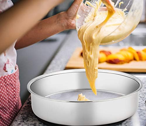 TeamFar 9.5 Inch Cake Pan Set of 2, Round Layer Cake Baking Pans Tins