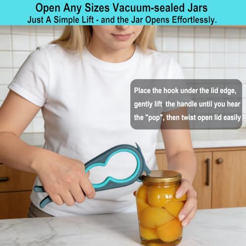 Jar Opener for Weak Hands, 5 in 1 Bottle Opener for Seniors with arthritis