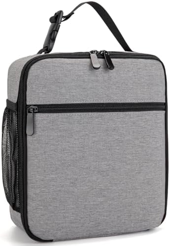 Lunch Box for Women Men Adult Insulated Lunch Bag Women Men Small Reusable Lunchbox for Work Picnic Travel (Gray)