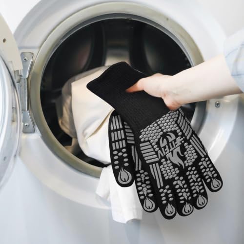 BBQ Gloves, 1472°F Heat Resistant with Silicone Grip Oven Mitts