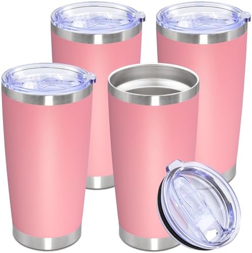 20oz Tumbler Stainless Steel Tumbler Coffee Tumbler with Lid Pink, 4P