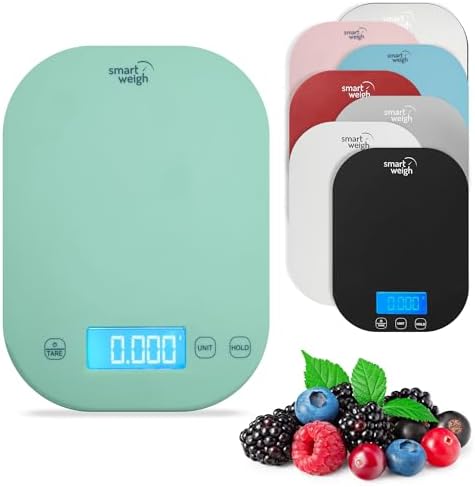Smart Weigh Mint Green Kitchen Scale, 11 lb x 1g, Tare & Backlit Display