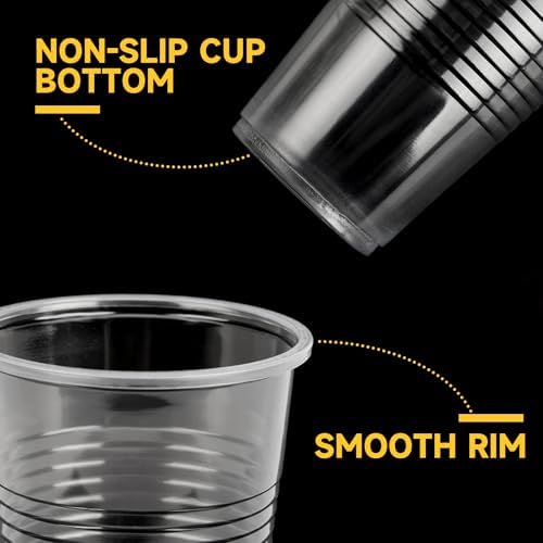 RACETOP 80 Pack 9 oz Plastic Cups, Clear Disposable Plastic Cups Bulk, Cold Drinking Party Cup, Transparent for Wedding, Thanksgiving, Christmas, Party